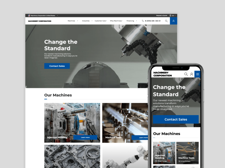 Website for industrial machinery manufacturer 2