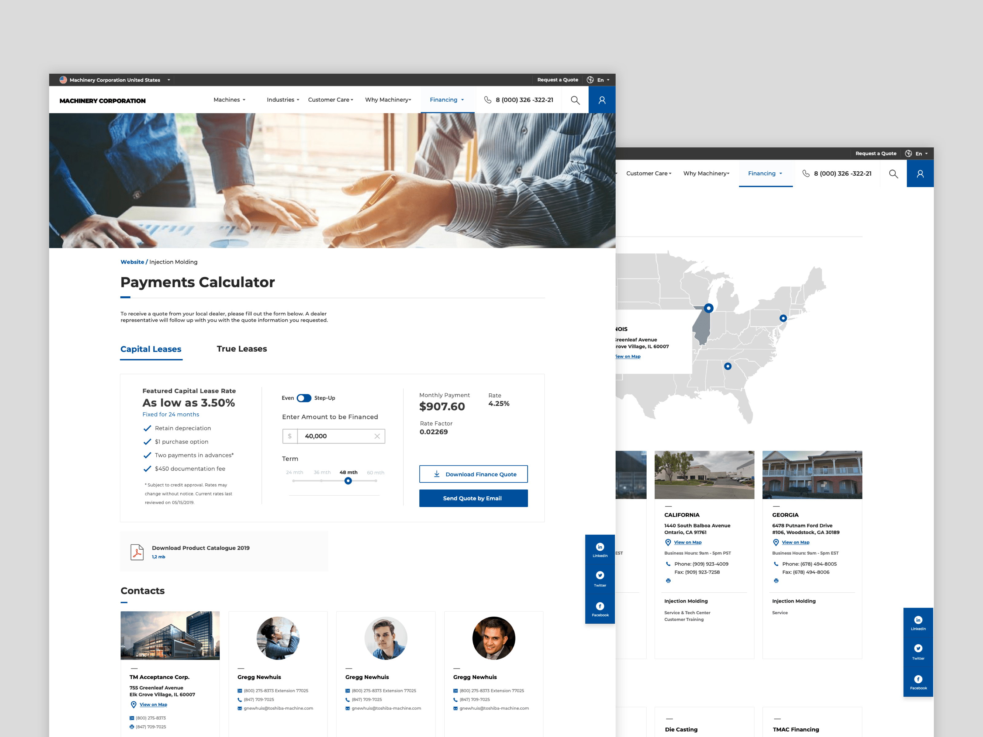Website for industrial machinery manufacturer

