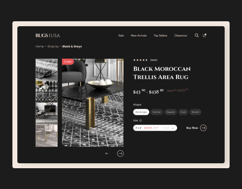Landing Page Redesign for Rugs USA